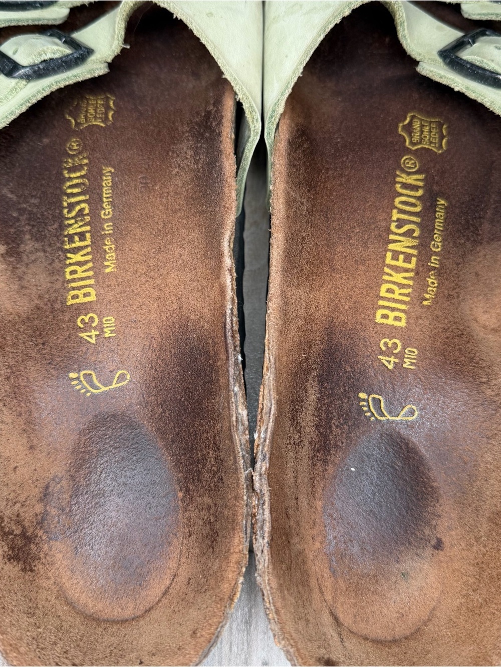Birkenstock Ibiza Two Strap Light Green Mens Leather Sandals Sz US 10 / EUR 43 - Picture 9 of 9